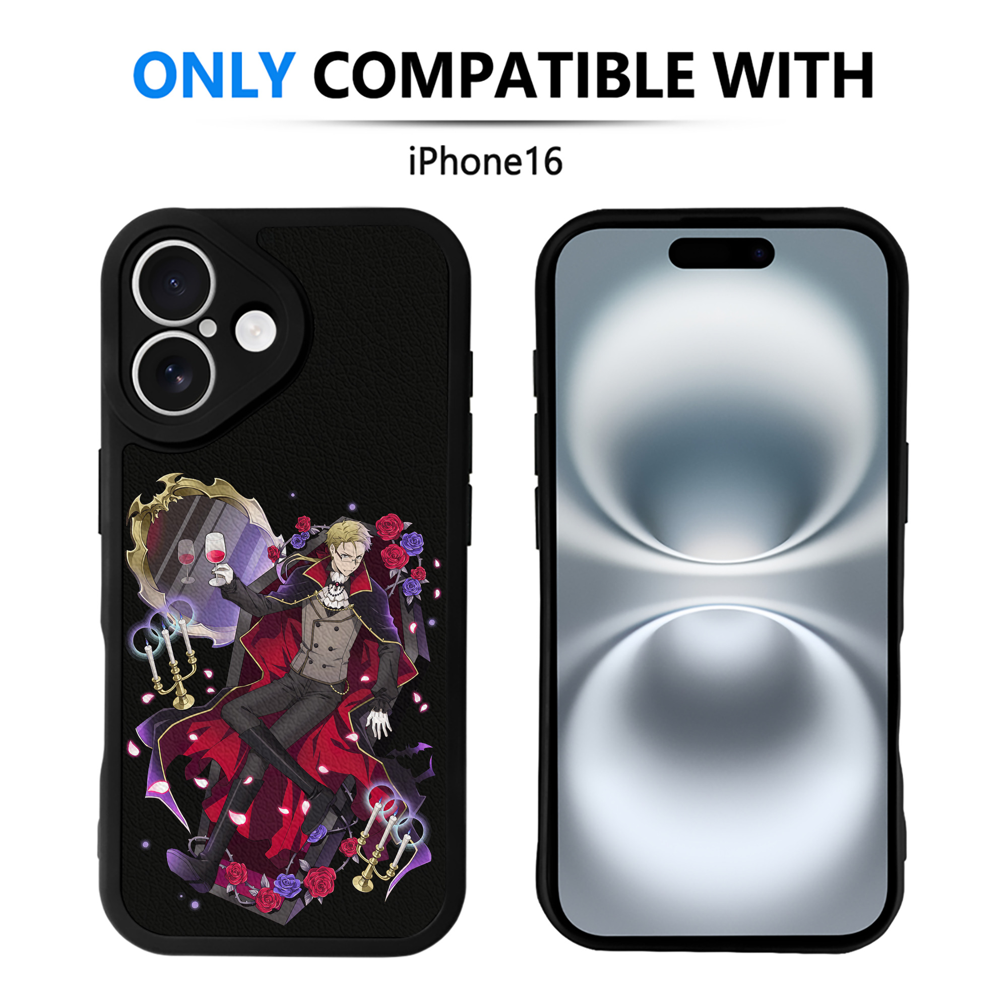 （画像用） 文豪ストレイドッグス Bungo Stray Dogs 【iPhone 16シリーズ対応】シリコンスマホケース（レザー調） 材質：シリコン